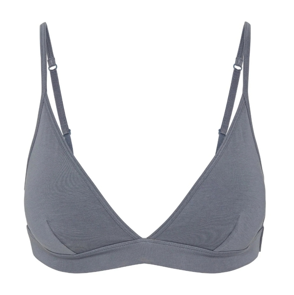 Thirdlove Organic Cotton Plunge Bralette, BRAND NEW, Dusk/Gray